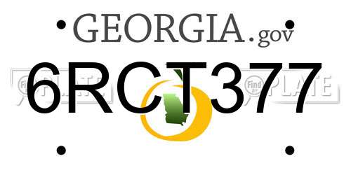 6RCT377 Georgia License Plate