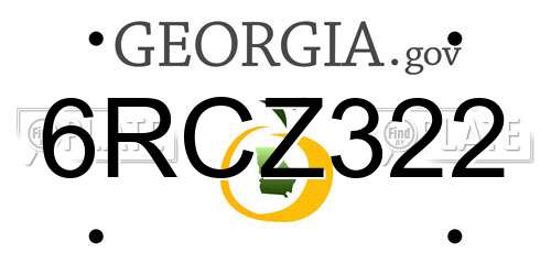 6RCZ322 Georgia License Plate