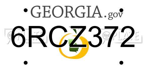 6RCZ372 Georgia License Plate