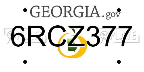 6RCZ377 Georgia License Plate