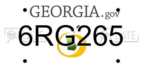 6RG265 Georgia License Plate