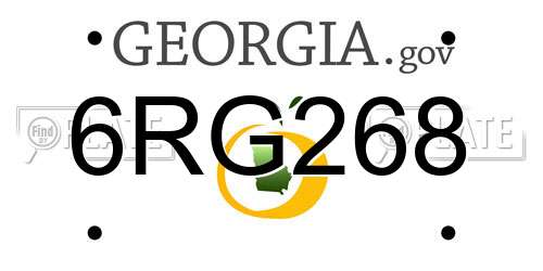 6RG268 Georgia License Plate
