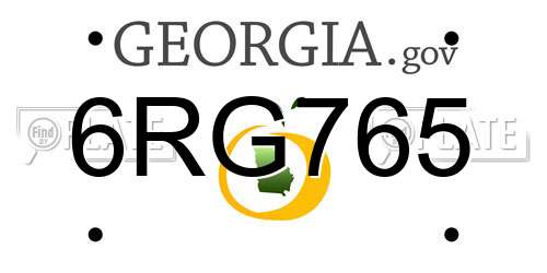 6RG765 Georgia License Plate