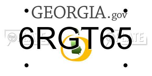 6RGT65 Georgia License Plate