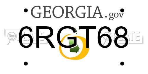 6RGT68 Georgia License Plate
