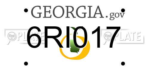 6RI017 Georgia License Plate