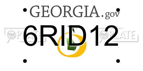 6RID12 Georgia License Plate