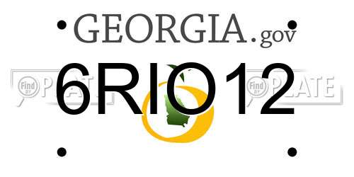 6RIO12 Georgia License Plate
