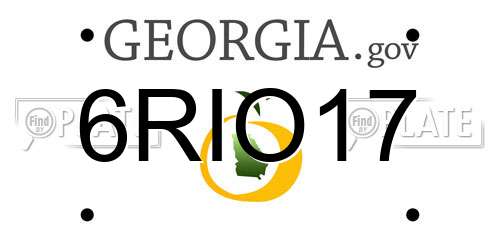 6RIO17 Georgia License Plate