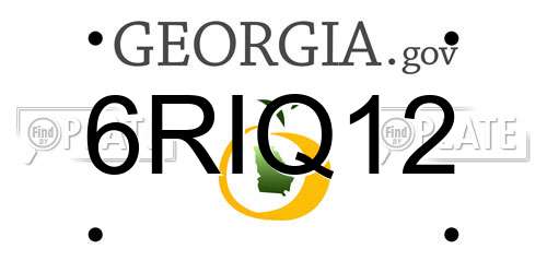 6RIQ12 Georgia License Plate