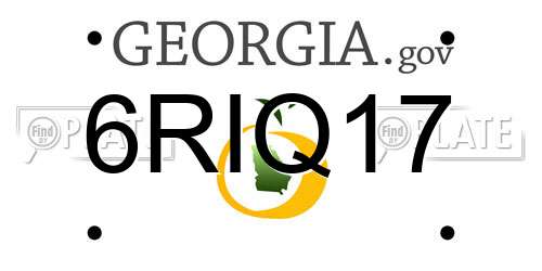 6RIQ17 Georgia License Plate