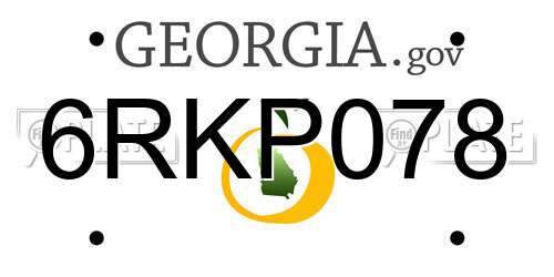 6RKP078 Georgia License Plate
