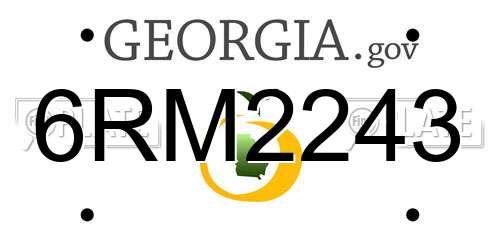 6RM2243 Georgia License Plate