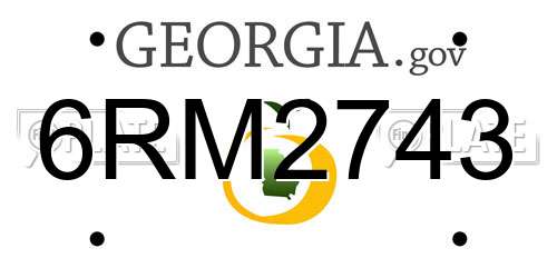 6RM2743 Georgia License Plate