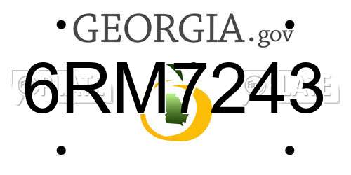 6RM7243 Georgia License Plate