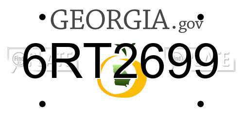 6RT2699 Georgia License Plate