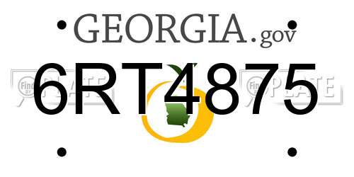 6RT4875 Georgia License Plate
