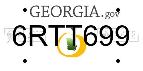 6RTT699 Georgia License Plate