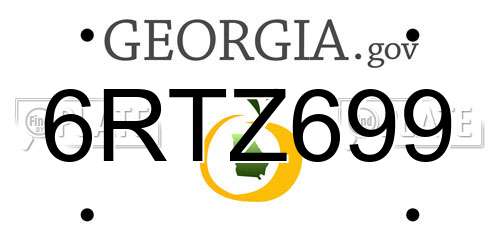6RTZ699 Georgia License Plate