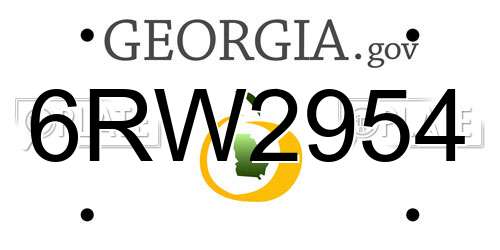 6RW2954 Georgia License Plate