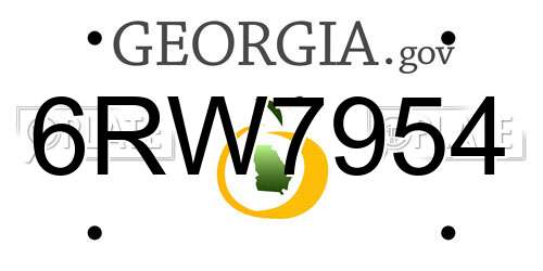 6RW7954 Georgia License Plate