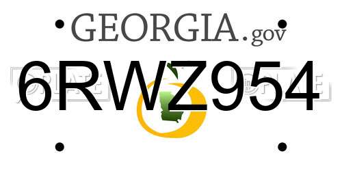 6RWZ954 Georgia License Plate