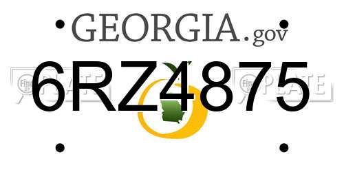 6RZ4875 Georgia License Plate