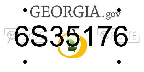 6S35176 Georgia License Plate
