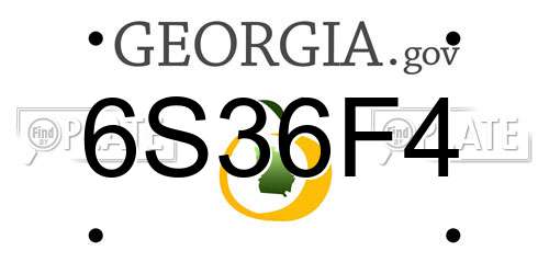 6S36F4 Georgia License Plate
