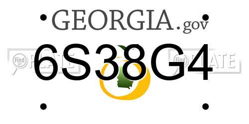 6S38G4 Georgia License Plate