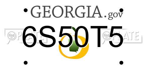 6S50T5 Georgia License Plate