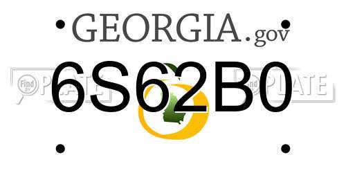 6S62B0 Georgia License Plate