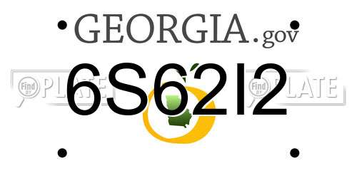 6S62I2 Georgia License Plate