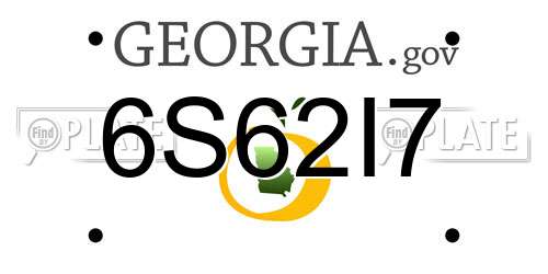 6S62I7 Georgia License Plate
