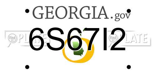 6S67I2 Georgia License Plate