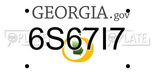 6S67I7 Georgia License Plate