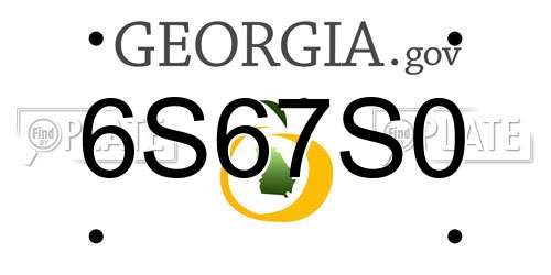 6S67S0 Georgia License Plate