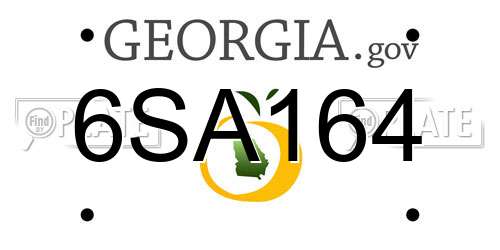6SA164 Georgia License Plate