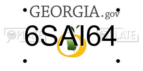 6SAI64 Georgia License Plate
