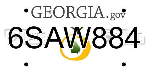 6SAW884 Georgia License Plate