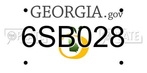 6SB028 Georgia License Plate