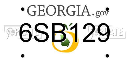 6SB129 Georgia License Plate