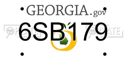 6SB179 Georgia License Plate
