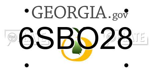 6SBO28 Georgia License Plate