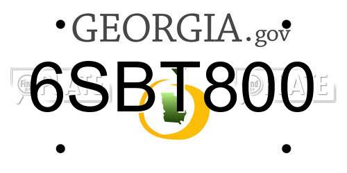 6SBT800 Georgia License Plate