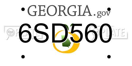 6SD560 Georgia License Plate