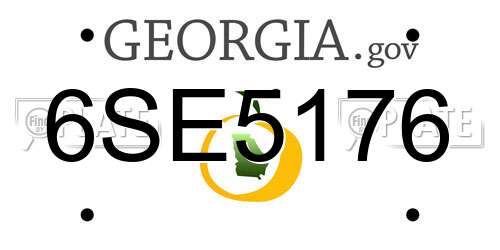 6SE5176 Georgia License Plate