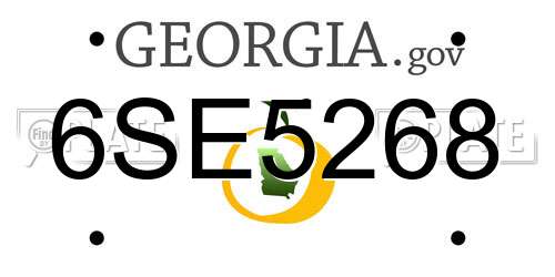 6SE5268 Georgia License Plate