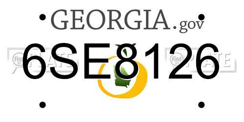6SE8126 Georgia License Plate