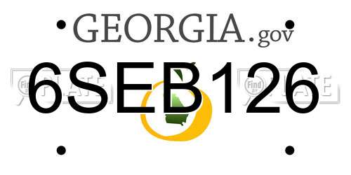 6SEB126 Georgia License Plate